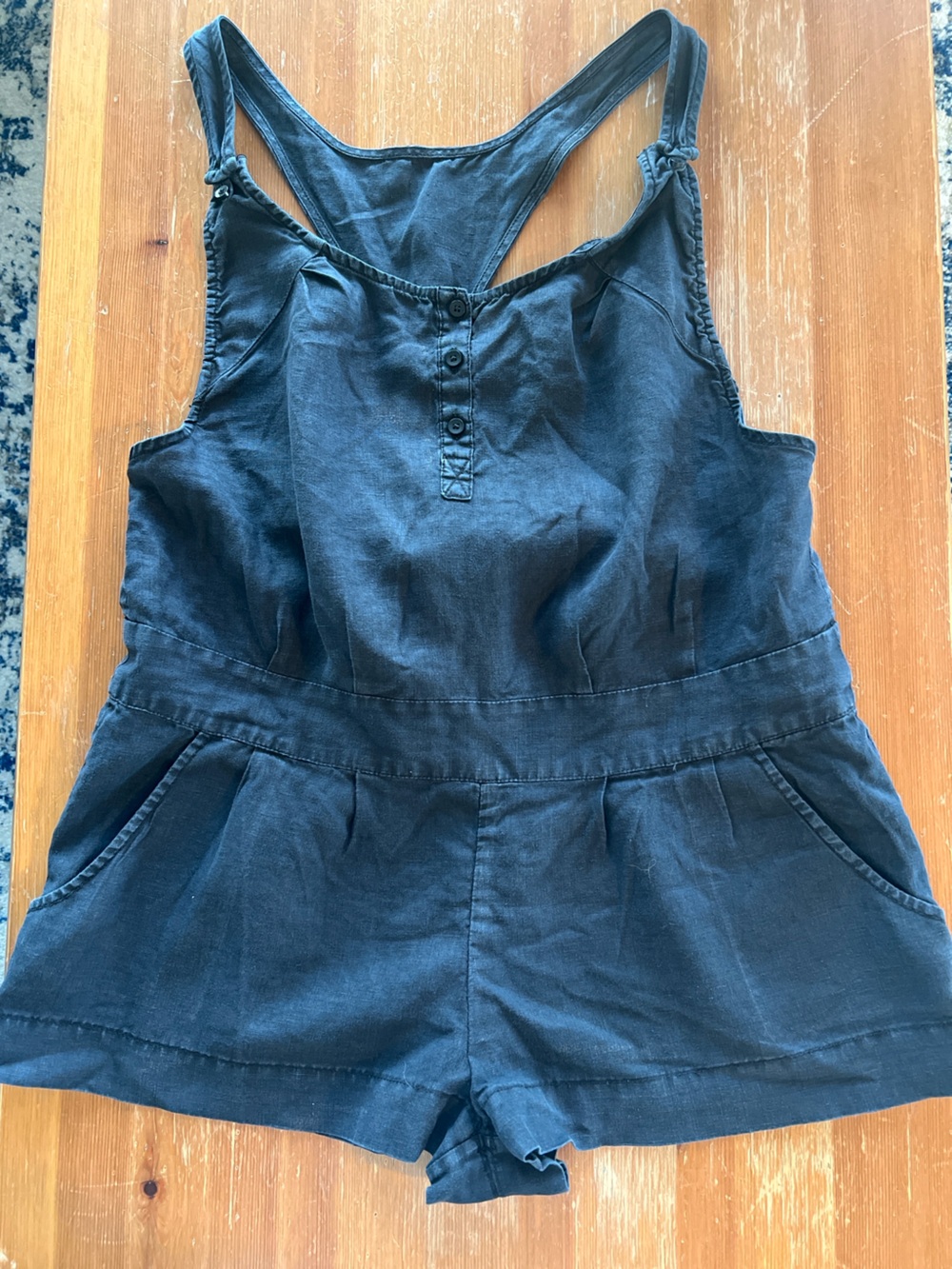 Black Linen Romper
